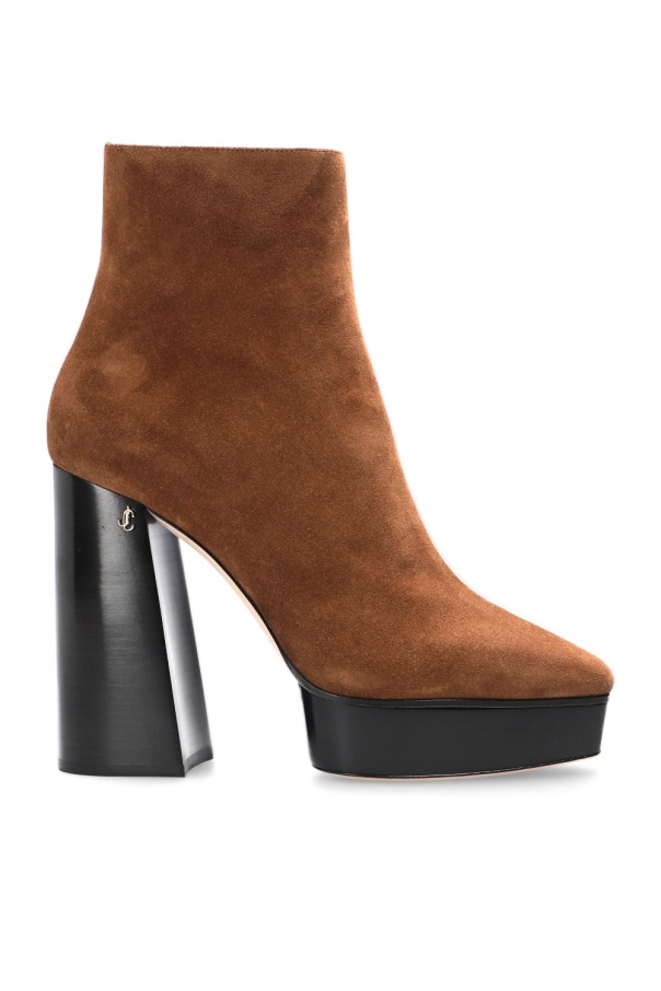 jimmy choo 125mm bryn leather platform booties